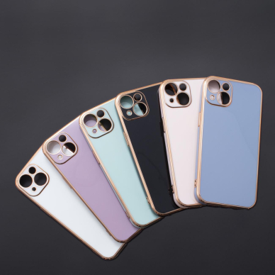 Dėklas Lighting Color Case for Xiaomi Redmi Note 11 Baltas, auksiniais kraštais 10