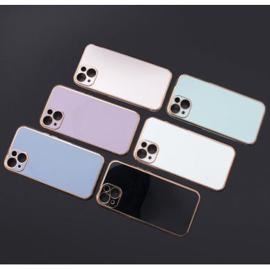 Dėklas Lighting Color Case for Xiaomi Redmi Note 11 Baltas, auksiniais kraštais 9