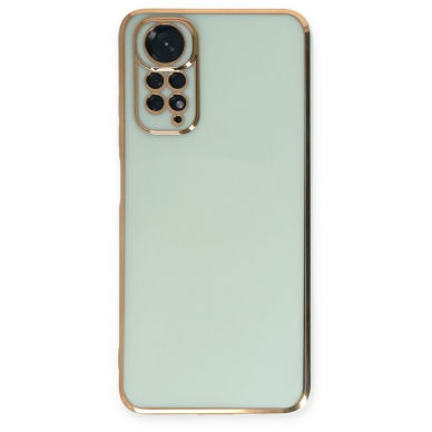 Dėklas Lighting Color Case for Xiaomi Redmi Note 11 Mėtinis, auksiniais kraštais