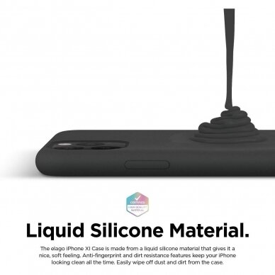 Dėklas Liquid Silicone 1.5mm Apple iPhone 11 juodas  1