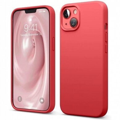 Dėklas Liquid Silicone 1.5mm Apple iPhone 15 Plus raudonas