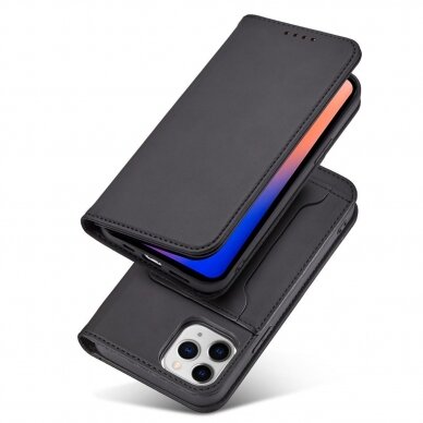 Dėklas Magnet Card Case for iPhone 12 Pro Juodas 2