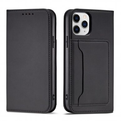 Dėklas Magnet Card Case for iPhone 12 Pro Max Juodas 1