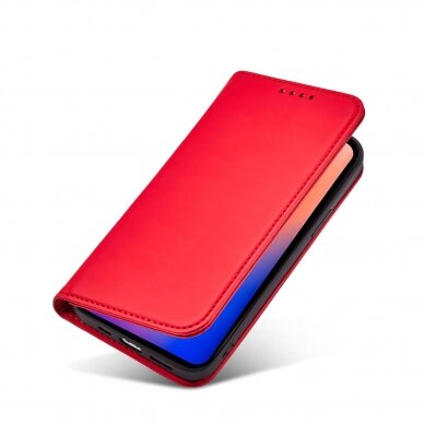 Dėklas Magnet Card Case for iPhone 12 Pro Max Raudonas 13