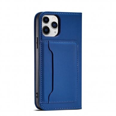 Dėklas Magnet Card Case for iPhone 12 Pro Mėlynas 5