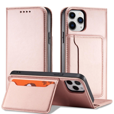 Dėklas Magnet Card Case for iPhone 12 Pro Rožinis 3