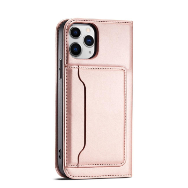 Dėklas Magnet Card Case for iPhone 12 Pro Rožinis 7