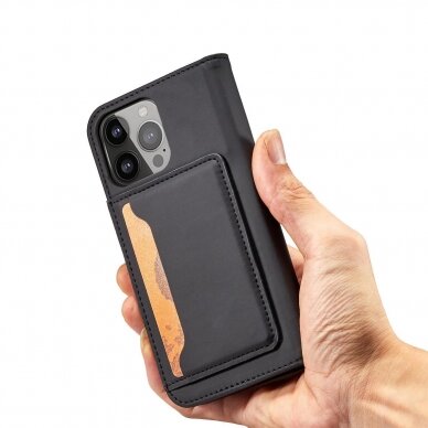 Dėklas Magnet Card Case for iPhone 13 Juodas 9