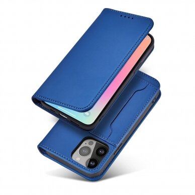 Dėklas Magnet Card Case for iPhone 13 Pro Max Mėlynas 6