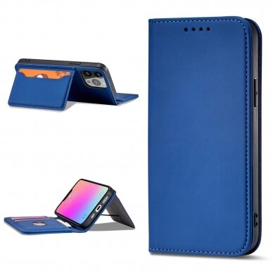 Dėklas Magnet Card Case for iPhone 13 Pro Mėlynas 19