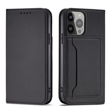 Dėklas Magnet Card Case for iPhone 14 Plus Juodas