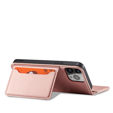 Dėklas Magnet Card Case for iPhone 14 Plus Rožinis 2