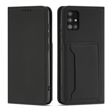 Samsung Galaxt A12 Dėklas Magnet Card Case 5G Juodas