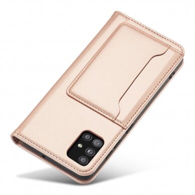 Samsung Galaxt A12 Dėklas Magnet Card Case 5G Rožinis 11