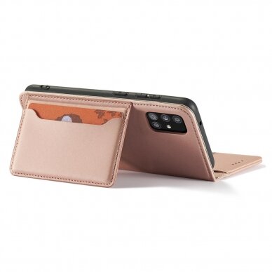 Samsung Galaxt A12 Dėklas Magnet Card Case 5G Rožinis 18