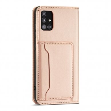 Samsung Galaxt A12 Dėklas Magnet Card Case 5G Rožinis 19