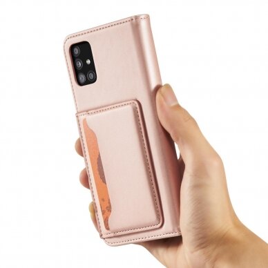 Samsung Galaxt A12 Dėklas Magnet Card Case 5G Rožinis 21