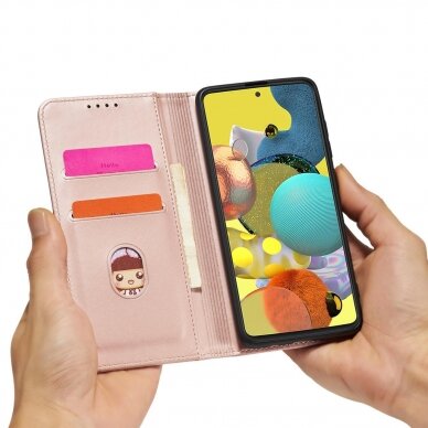 Samsung Galaxt A12 Dėklas Magnet Card Case 5G Rožinis 22