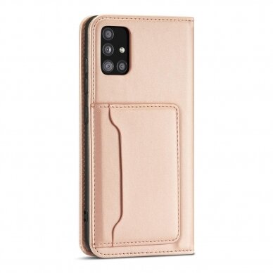 Samsung Galaxt A12 Dėklas Magnet Card Case 5G Rožinis 9