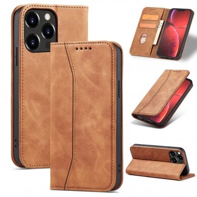 Dėklas Magnet Fancy Case for iPhone 13 Pro Max Rudas 19