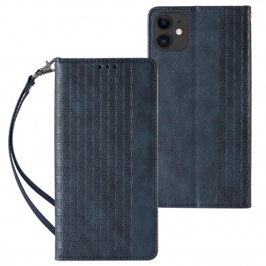 Dėklas Magnet Strap Case for iPhone 13 Mėlynas