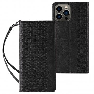 Dėklas Magnet Strap Case for iPhone 13 Pro Juodas 1