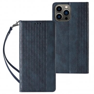 Dėklas Magnet Strap Case for iPhone 13 Pro Mėlynas 1