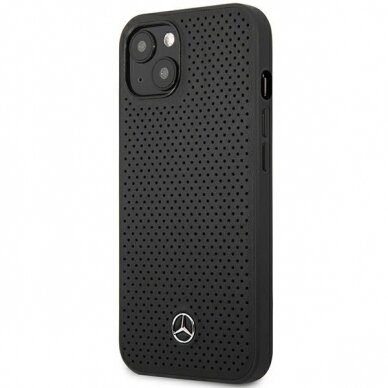 Iphone 13 Dėklas Mercedes Leather Perforated MEHCP13MDELBK  Juodas 1