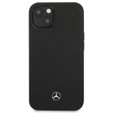 Iphone 13 Dėklas Mercedes Leather Perforated MEHCP13MDELBK  Juodas 2