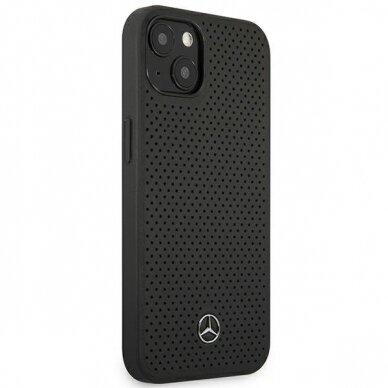 Iphone 13 Dėklas Mercedes Leather Perforated MEHCP13MDELBK  Juodas 3