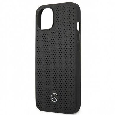 Iphone 13 Dėklas Mercedes Leather Perforated MEHCP13MDELBK  Juodas 5