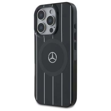 Dėklas Mercedes MB Double Layer Crossed Lines MagSafe iPhone 16 Pro  - Juodas 1