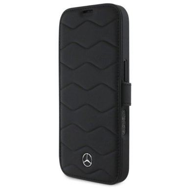 Dėklas Mercedes MB Waves Leather  iPhone 16 Pro Max - Juodas 5