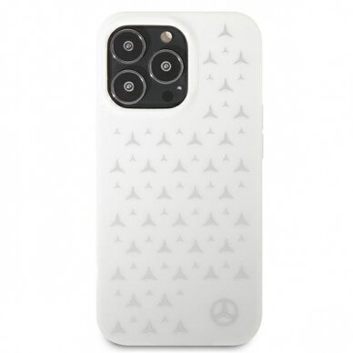 Dėklas Mercedes Silver Stars Pattern iPhone 13 Pro baltas MEHCP13LESPWH 2