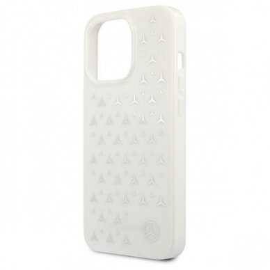 Dėklas Mercedes Silver Stars Pattern iPhone 13 Pro baltas MEHCP13LESPWH 5