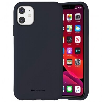 Dėklas Mercury Silicone Case Apple Iphone 11 Tamsiai Mėlynas