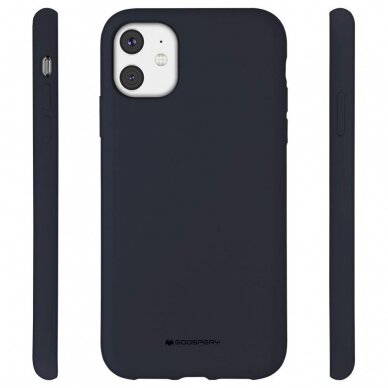 Dėklas Mercury Silicone Case Apple Iphone 11 Tamsiai Mėlynas  2