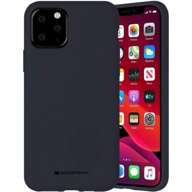 Dėklas Mercury Silicone Case Apple Iphone 12 Pro Max Tamsiai Mėlynas