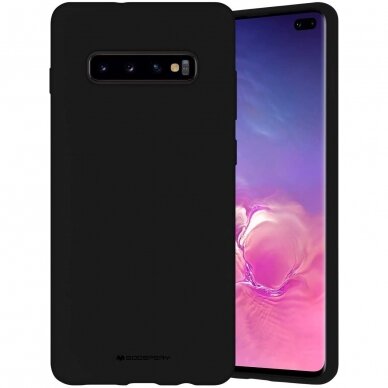 Dėklas Mercury Silicone Case Samsung G973 S10 Juodas