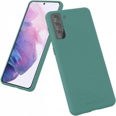 Dėklas Mercury Silicone Case Samsung S901 S22 tamsiai žalias