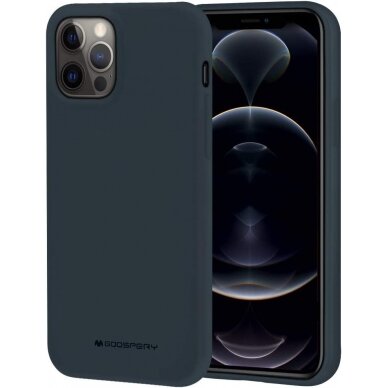 Dėklas Mercury Soft Jelly Case Apple iPhone 15 Pro tamsiai mėlynas