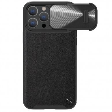 Dėklas Nillkin CamShield Leather S iPhone 14 Pro Juodas