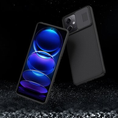 Akcija! Dėklas Nillkin CamShield Xiaomi Redmi Note 12 5G / Poco X5 5G Juodas 12