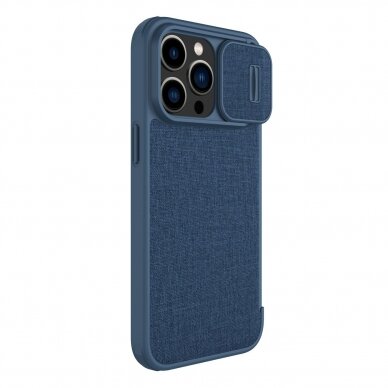 Dėklas Nillkin Qin Cloth Pro Case Case For iPhone 14 Pro Max Mėlynas 3