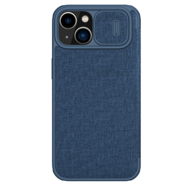 Dėklas Nillkin Qin Cloth Pro Case For iPhone 14 Plus Mėlynas