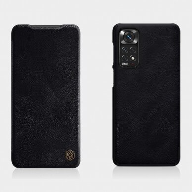 Akcija! Dėklas Nillkin Qin leather Xiaomi Redmi Note 11S / Note 11 Raudonas 27