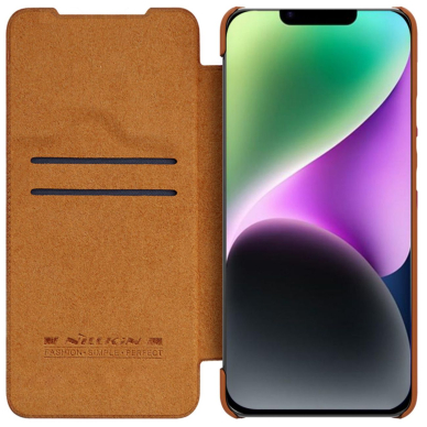 Dėklas Nillkin Qin Pro Leather Case iPhone 14 Plus Rudas 1