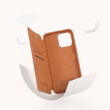 Dėklas Nillkin Qin Pro Leather Case iPhone 14 Pro Juodas 10