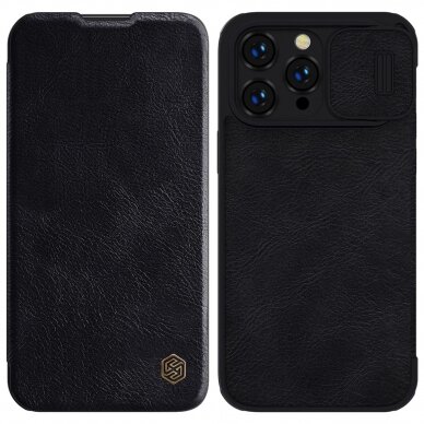 Dėklas Nillkin Qin Pro Leather Case iPhone 14 Pro Juodas