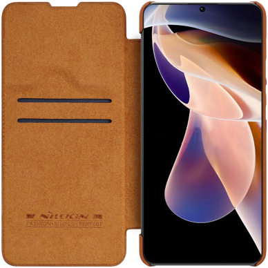 Dėklas Nillkin Qin Xiaomi Redmi Note 11 Pro + (China) / Redmi Note 11 Pro (China) Rudas 8